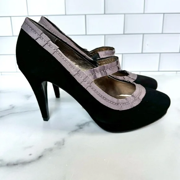 NWOT Boden Baley Black Suede Mary Jane Heels Size EU 38 - Picture 5 of 8